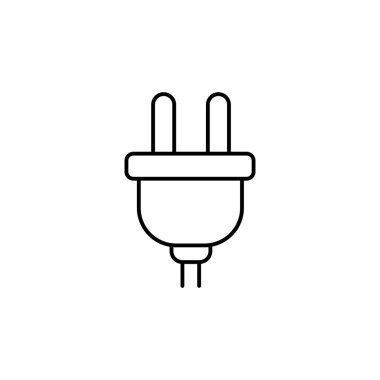 Elektrik dolgu hattı ikon vektörü. elektrik prizi, priz, soket, beyaz arkaplandaki çizgi sanat vektörü