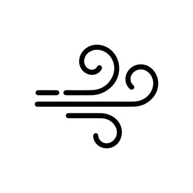 Beyaz arkaplanda rüzgar çizgisi simgesi vektörü. hava çizgisi ikonu vektör illüstrasyonu