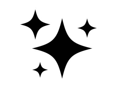 Yıldız ışıltısı simgesi kümesi vektörü. beyaz arkaplanda parlaklık, simli sembol vektör çizimi