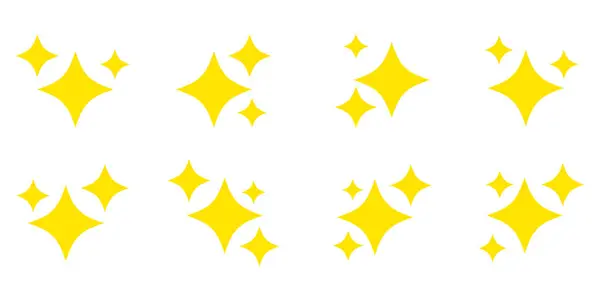 Işıldayan ikon vektör çizimi. Yıldız simgesi belirleme vektörü