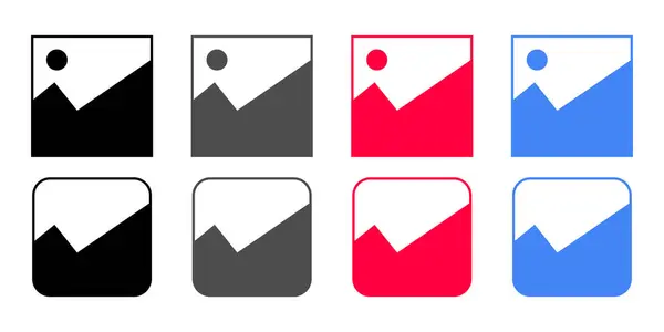 Foto Simgesi vektör çizimi. resim simgesi. resim simgesi. Web sitesi, uygulama, UI, UX tasarım ögesi için galeri simgesi belirleme vektörü