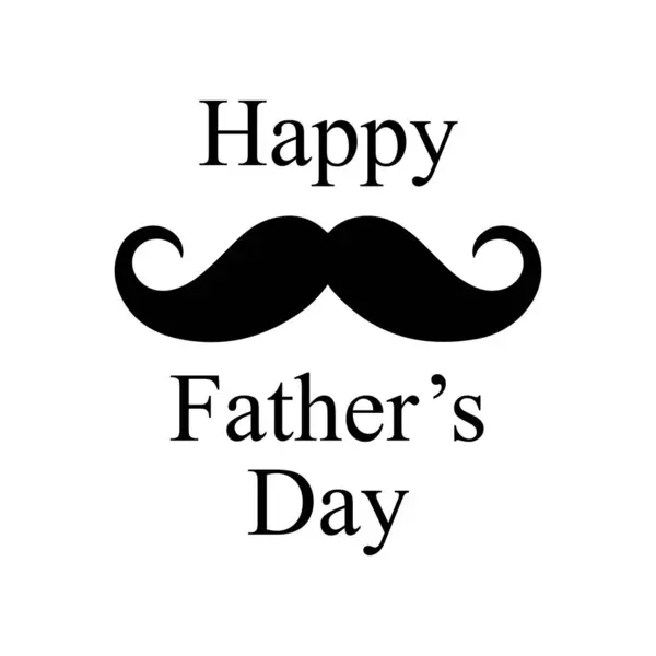 Bıyıklı Babalar Günü Resminiz kutlu olsun. Beyaz arka planda Mutlu Babalar Günü tipografi vektör çizimi