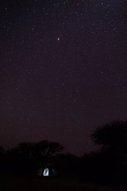 İspanya 'da gece gökyüzünde yıldızların güzel bir görüntüsü.
