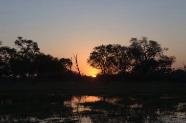 Gölde gün batımı