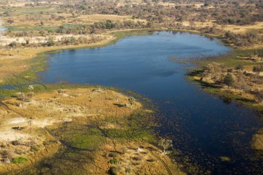 Parktaki gölün havadan görünüşü