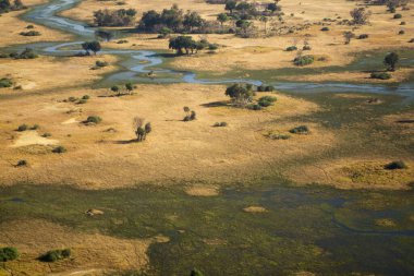 Güzel bir nehri olan göl manzarası.