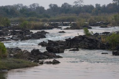 Nehir ve dağ olan güzel bir manzara.