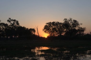 Gölün üzerinde güzel bir gün batımı
