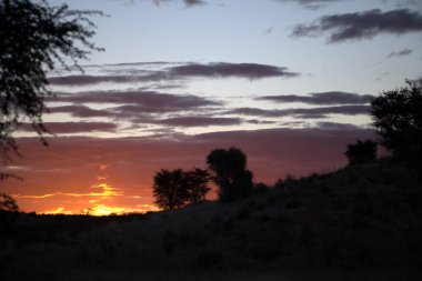 İsrail 'in kuzeyindeki dağlarda gün batımı