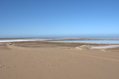 İsrail 'in kuzeyindeki ölü deniz çölünün güzel manzarası