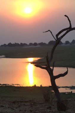 Gölün üzerinde güzel bir gün batımı