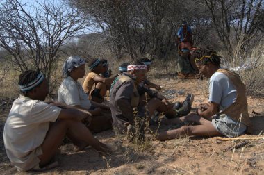 Namibya 'nın geleneksel kabilesi olan insanlar.