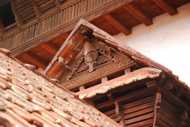 old wooden house in the city of the mediterranean