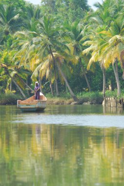 Hintli kadın gölün Hint sularında.