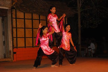 group of people dance in a dance show at the festival of thailand
