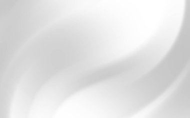 Pürüzsüz eğimlere sahip soyut akış beyaz ve gri arkaplan sakin bir atmosfer yaratıyor