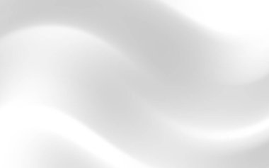 Açık gri ve beyaz soyut yumuşak dalgalar pürüzsüz akar, tasarım için sakin bir arkaplan yaratır