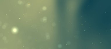 Yeşil ve mavi renkli yumuşak bokeh ışıklarının yer aldığı soyut bir arkaplan, rüya gibi bir atmosfer yaratır (1)