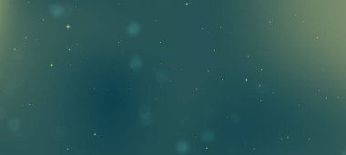 Yeşil ve mavi renkli yumuşak bokeh ışıkları içeren soyut bir arka plan, rüya gibi bir atmosfer yaratıyor.