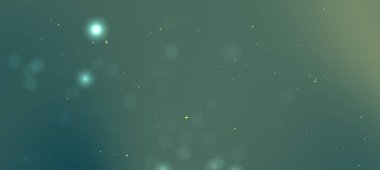 Yumuşak parlak kürelerle soyut arkaplan ve sakin yeşil bir tonda yumuşak bokeh efektleri