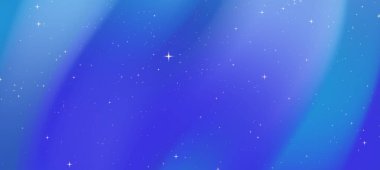 Yıldızlı soyut mavi eğimli arkaplan, tasarım kullanımı için sakin bir kozmik atmosfer yaratıyor