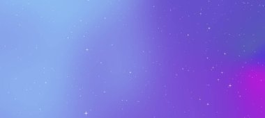 Yumuşak mavi ve mor renkli, dağınık yıldızlı, dijital tasarım için ideal olan soyut eğimli arkaplan