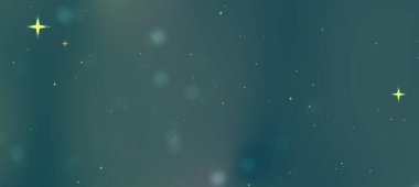 Parlayan yıldızlar ve yumuşak parıldayan kürelerle dolu ruhani bir gece göğü, sakin bir atmosfer yaratıyor.