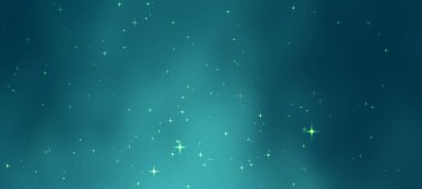 Gece gökyüzü parıldayan yıldızlarla ve ruhani renklerle dolu, dingin bir atmosfer yaratıyor.