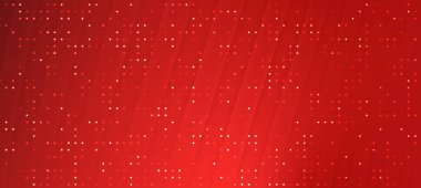 İnce eğimli ve dağınık ışık noktaları olan soyut kırmızı arkaplan, modern tasarım için ideal.