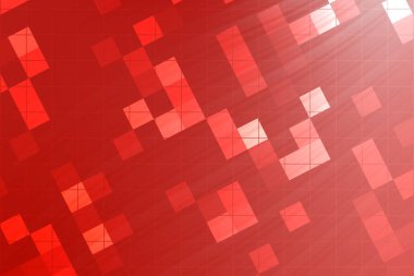 Işık yansımaları ile soyut kırmızı geometrik arkaplan canlı ve dinamik bir atmosfer yaratır