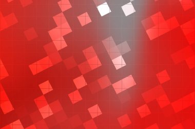 Değişen opaklık kareleri ile soyut kırmızı geometrik arkaplan canlı bir doku oluşturur