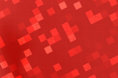 Modern tasarım projeleri için ideal geometrik şekilli soyut kırmızı pikselli arkaplan