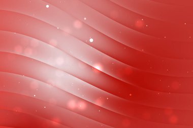 Yumuşak eğimli soyut kırmızı dalga deseni ve parlayan parçacıklar dinamik bir arkaplan oluşturur