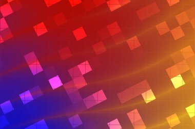 Renkli geometrik şekillere ve gradyanlara sahip soyut canlı arkaplan, dijital tasarımlar için ideal