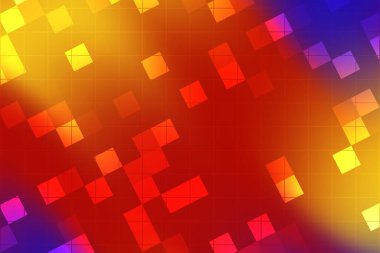 Değişken bir şekilde harmanlanan renkli geometrik şekillere sahip soyut ve canlı bir arkaplan