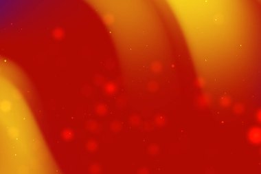 Kırmızı ve sarı dalgaların aktığı soyut ve canlı bir zemin, sıcak ve dinamik bir atmosfer yaratıyor.