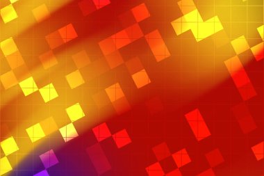 Kırmızı, sarı ve turuncu geometrik şekilli soyut canlı arkaplan tasarım projeleri için ideal