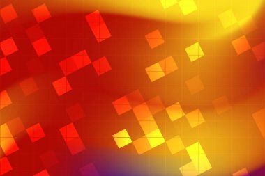 Kırmızı, sarı ve turuncu tonlarda geometrik şekilleri olan soyut, enerjik arkaplan tasarım için uygundur.