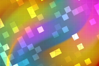 Yaratıcı tasarım kullanımı için canlı gradyan ve geometrik şekillere sahip renkli soyut arkaplan