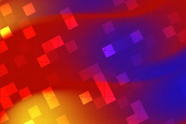 Renkli geometrik şekilleri dinamik bir şablonda barındıran hareketli soyut arkaplan