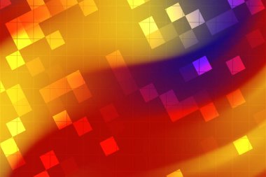 Renkli geometrik şekiller ve gradyanlarla dinamik bir şablon oluşturan enerjik soyut arkaplan