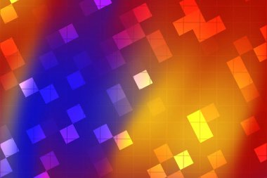 Kırmızı, mavi ve sarı renkte rengarenk kareler içeren canlı soyut arkaplan, yaratıcı tasarımlar için mükemmel.