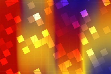 Renkli karelerle harmanlanmış canlı ve soyut arkaplan sıcak renklerde.