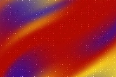 Kırmızı, mor ve sarı kıvrımlı kıvrımlı arkaplan dinamik bir görsel yaratıyor.