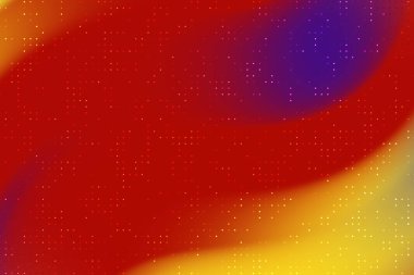 Yumuşak eğimli ve noktalı dokuları olan kırmızı, sarı ve mor renkli kıvrımlar.