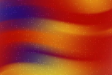 Kırmızı, turuncu ve mor renkli dalgaların aktığı soyut renkli arka plan, canlı bir atmosfer yaratıyor.