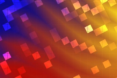 Geometrik şekiller ve gradyanlarla soyut renkli arkaplan canlı bir atmosfer yaratıyor