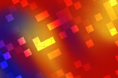 Geometrik şekiller ve gradyanlarla soyut renkli arkaplan canlı bir görsel etki yaratıyor