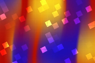 Geometrik şekilli soyut renkli arkaplan canlı ve dinamik bir atmosfer yaratıyor.