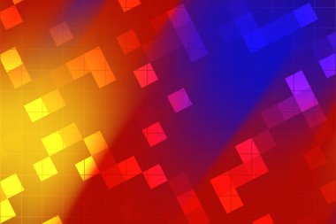 Geometrik şekilli soyut renkli arkaplan canlı bir gradyan etkisi yaratır